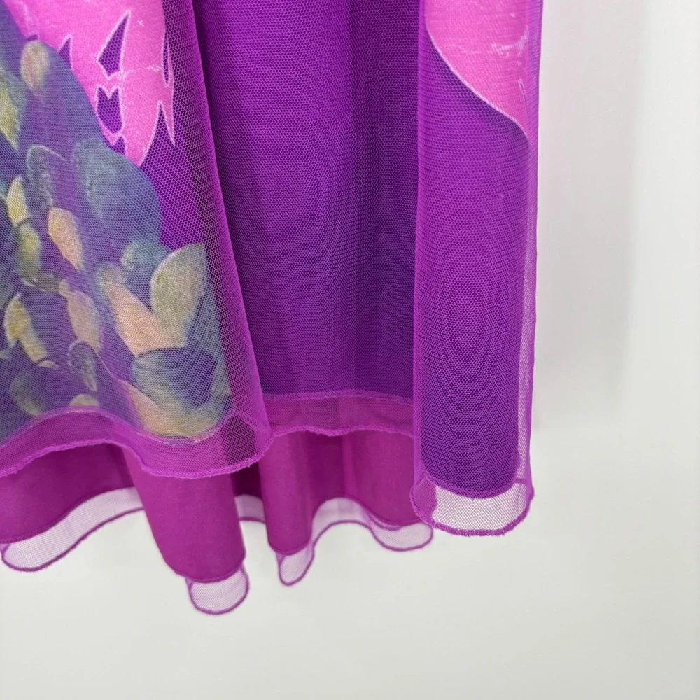 Disney Descendants 3 Mal Nightgown Kids Size 6 Purple Mesh Overlay Sleep Dress